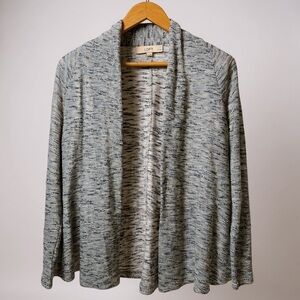 LOFT Heathered Blue Gray Open Cardigan